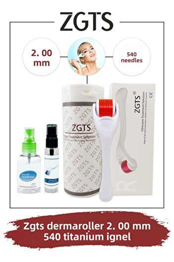 Zgts Dermaroller 2.00 Mm Titanium 540 Needle Derma Roller
