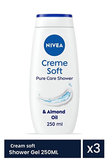 NIVEA Creme Soft Shower Gel 3 Pieces x 250 ml