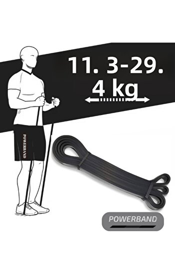 powerband Bandă de rezistență din cauciuc cu rezistență medie și bandă de exerciții, neagră, cu rezistență medie, neagră 200