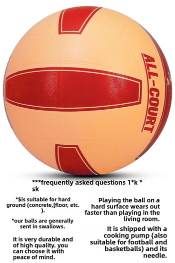 Telvesse All Court Volleyball Ball, Pump Included, Rubber Seamless Unibody No:5 Red