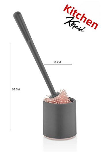 Mutfak Köşesi Antibacterial Silicone Tip Toilet Brush Set - Toilet and Toilet Bowl Cleaning Brush