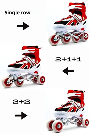 DeYiDo Lighted Adjustable 2+2 Silicone Wheels Metal Body Skating Bag - Gift