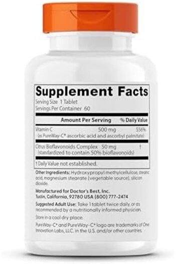 Doctor's Best Sustained Release Vitamin C With Pureway-c 500 Mg. 60 Tablets
