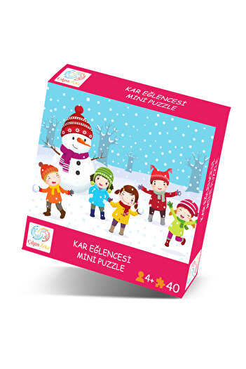 Çılgın Zeka Kar Eğlencesi Mini Puzzle 40 Parça 3-7 Yaş Çocuk Puzzle Yapboz