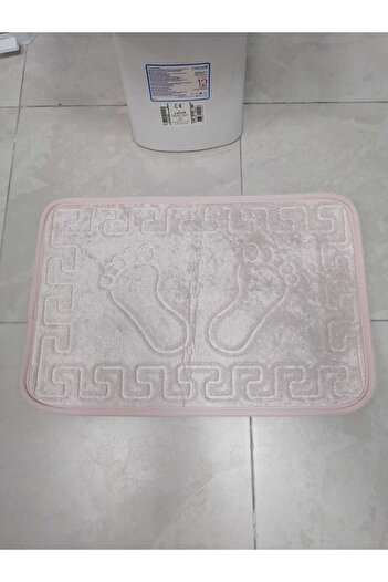 AYHOME Kapi Önü Paspasi Kaymaz Tabanlı Banyo Paspasi Ayak Izli Paspas 40 X 60 Cm Pembe Renk Paspas