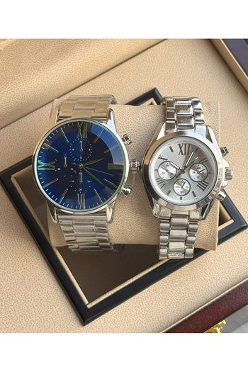 Tulpar Couple Wristwatch Metal Cord Analog Dear Watches in Special Box
