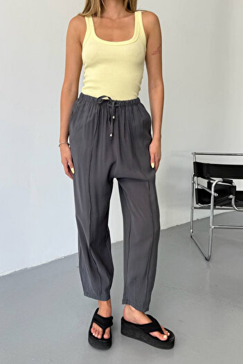 Feela Moda Women's Modal Cupra Elastic Waist Striped Baggy Trousers 2019