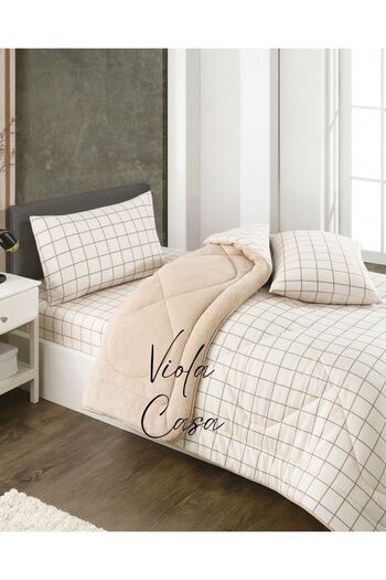 Violacasa Single Welsoft Pufidik Sleeping Set (With Elastic Sheet) Cream Square