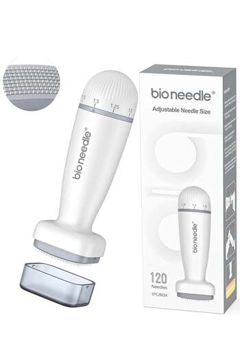Prime by Javaudan Adjustable 0-2mm 120 Pins Derma Stamp Microneedling Pen Microneedle Stamp For Hair, Beard Growth, Sh
