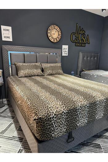 Violacasa Double Cotton Leopard Fitted Sheet Set 160x200