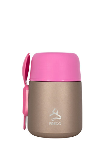 FREDO Duo Dine Baby Rose Gold Food Container & Food Thermos, Mug - Keeps Hot for 8 Hours, Cold for 12 Hours 500 ml