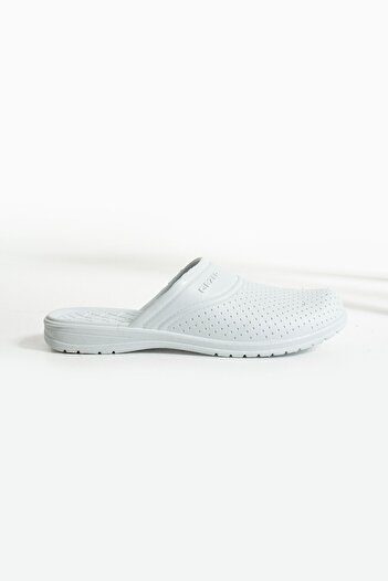 Moda Devrin Gz9601 Бели затворени предни чехли за баня с нехлъзгаща се подметка за балкон, градина (печатът е променлив)