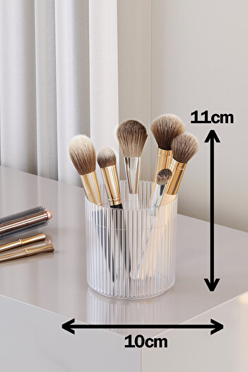 Pufwin Home Triple XL Bathroom Liquid Soap Dispenser Toothbrush Holder Cotton Ball Set Countertop Clear