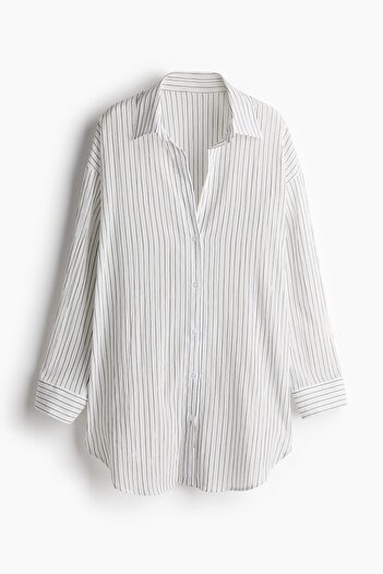 H&M Pamuklu Uzun Gömlek