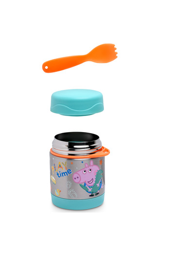 Bamboo Bark Peppa/George Pig Insulated Stainless Steel Food Jar with Spoon – Kids Thermal Lunch Container