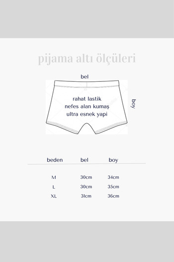 BUTİK1AVM Women's Pajama Bottoms Shorts Boxer Cotton Ultra Stretchy Comfortable Fabric Elastic Waist Striped