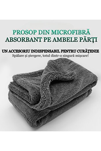VENTLEX Prosop Auto Microfibra, Ultra Absorbant 1300 Gsm, Uscare Auto Rapida Fara Urme 70x90 Cm