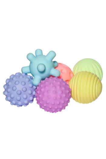 Picodino Set of 6 Sensory Balls for Babies, Baby Exploration Toy, Rubber, 7 Cm