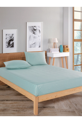 LUYASHOP Cotton Satin Single Bed Sheet Set with Pillow
