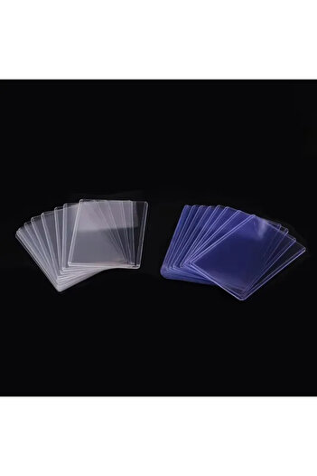 Choice 5Clear 5Blue 35PT Top Cover Loader Clear Protective Trading Card Holder Hard Plastic Card Sleeves Ho