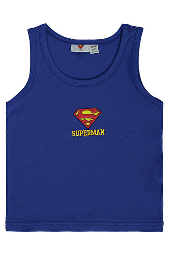 Superman Süperman Erkek Çocuk 2'li Atlet Set 2-10 Yaş Mavi