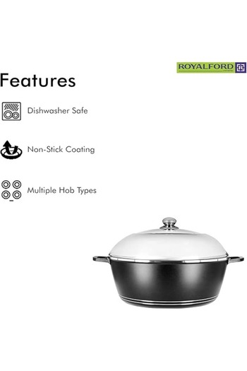 Chefline Die Cast Cooking Pot 36cm Extra-Large Nonstick Pot for Family-Sized Cooking