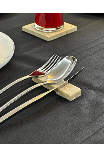 Modelce 4-Piece Travertine Cutlery Stand |   Cutlery Organizer |   Cutlery Suplas