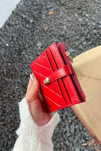 Yuka Atelier Ruby Medium Quilted Detailed Faux Leather Wallet