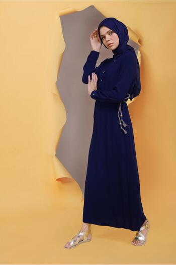 Alvina Button Dress with Belt Detail 41736