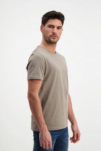 RICH GİYİM Καφέ ανδρικό μπλουζάκι Basic Washed