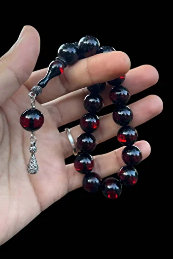 Teta Collection Efe Boy Mascot Vermeil Powder Amber Prayer Beads, Amber Gift Wooden Boxed Rosary