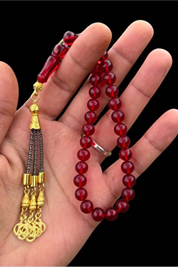 Teta Collection Certified Master Craftsmanship Crimping Red Fire Amber Prayer Beads Gift Wooden Boxed