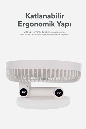 Genel Markalar Masaüstü Şarj Edilebilir 3 Kademeli 1200mah Bataryalı Beyaz Usb Fan Vantilatör