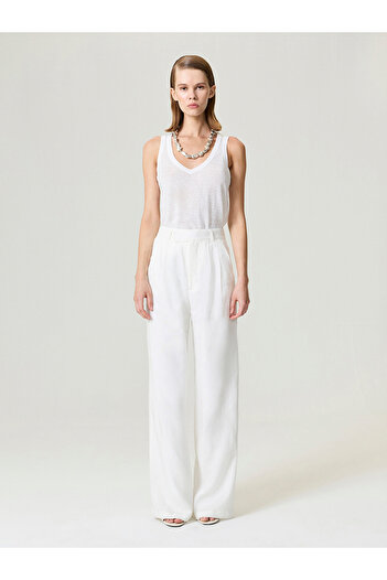 Nocturne Wide Leg Linen Trousers