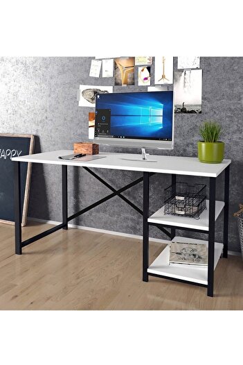 tabo ODİNA 2 Raflı Metal Çalışma Masası Beyaz