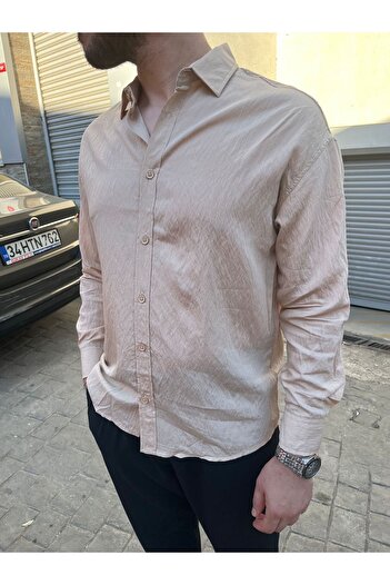 Solvia Officiall Men's Textured Aerobin Linen Regular Shirt Old Money Shirt