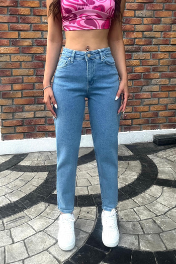 BİKELİFE Women's High Waist Boyfriend Lycra Jeans