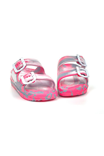 KAJILA Girl's Pink Buckle Orthopedic Comfortable Daily Beach Slippers