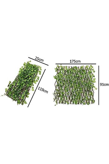 Generic Makeup Toy Expandable Bamboo Garden Fence with Artificial Green Ivy Leaves