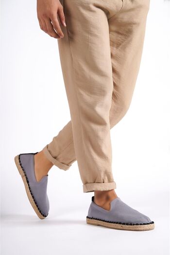 marceline Gray Handmade Straw Sole Comfortable Knitted Knitwear Sports Casual Espadrille Shoes Sneaker