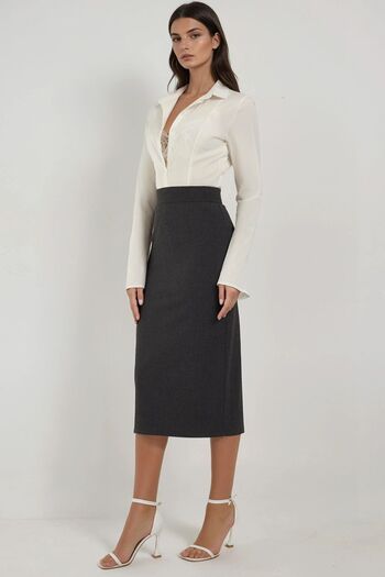 Hiccup High Waist Midi Skirt