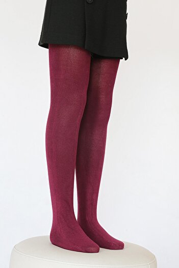Daymod Soft Viscose Children's Pantyhose Claret Red