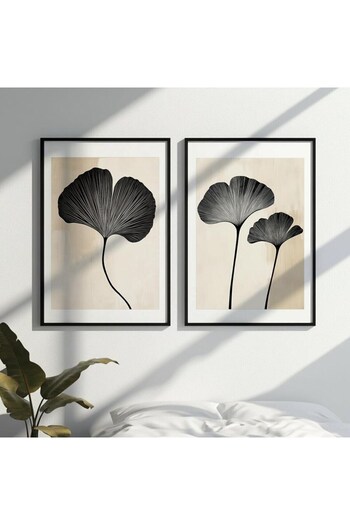 Ryta Ahşap Çerçeveli 2 li Set Tablo Premium Flora Minimalist
