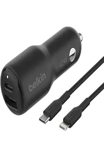 Belkin Boostcharge Dual Port Car Charger 30w 12w Black Ccb005bt | Fast Safe Charging On-the-go