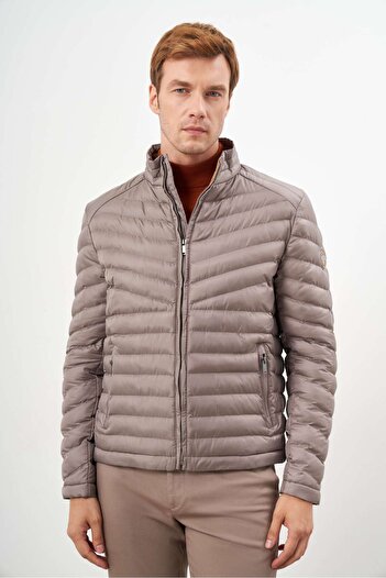 Morven Light Gray Men's Puffer Jacket - Water Repellent, Windproof, Comfortable Fit