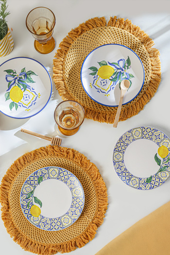 Keramika Lemon Bliss Aegean Cake Plate 20 cm 4 Pieces 22089-92