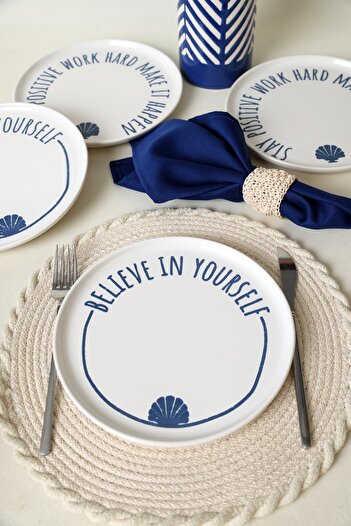 Keramika Ocean Muse Nordic Cake Plate 22 cm 4 Pieces 22950-55