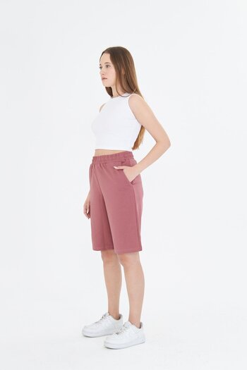 TRENDHİLL Women's Cotton Capri Dusty Rose 7003-Gk