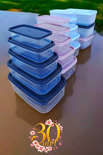 SWENCRAFT West Home Luxury 30 Pieces Food Storage Box Rectangular Food Container That Can Be Placed in a Freezer and a Microwave