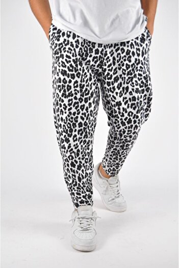 FıttingRoom Patterned Baggy Trousers with Elastic Waist